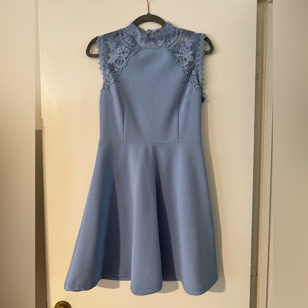 Francesca's Collections Light Blue Lace Dress